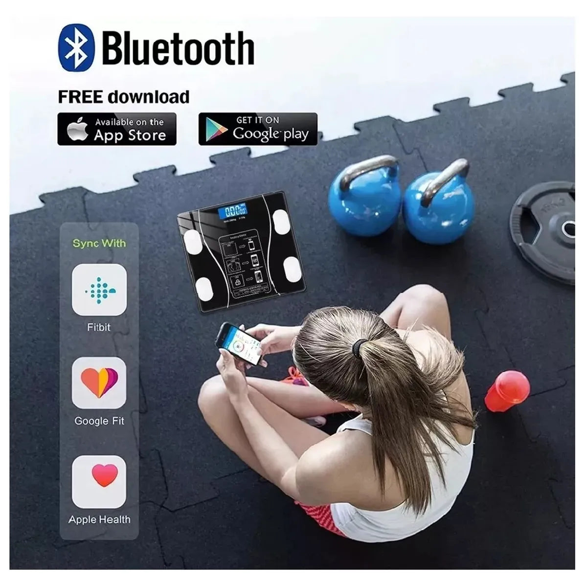 Balanza Inteligente Bluetooth – Mide Peso, Grasa Corporal y más desde tu Celular