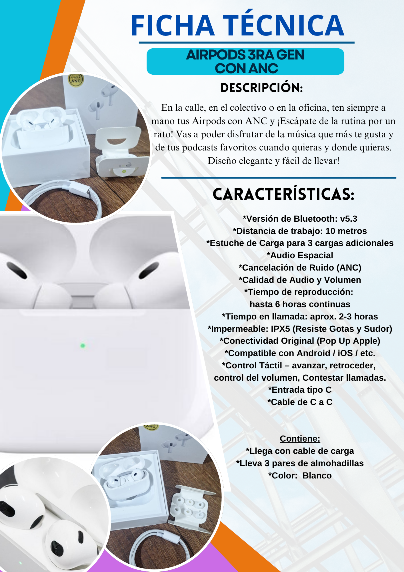 AIRPODS 3RA GEN- ANC - TRADUCTOR