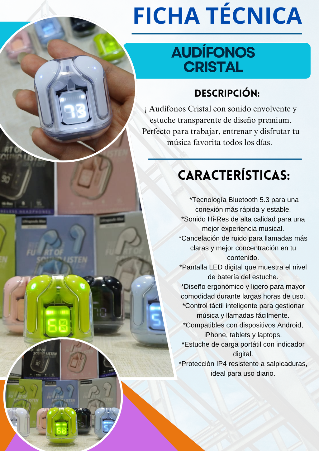 DUO SMARTWATCH I10 PRO MAX + AUDIFONOS CRISTAL-COLOR NEGRO